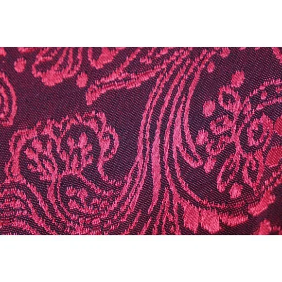 Black Wine Jumpsuit, with Cropped Jacket, Jaquard Floral Pattern, by Dawn Joy II - Picture 10 of 10